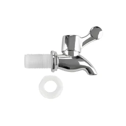 Ablasshahn Kunststoff 16 mm silber