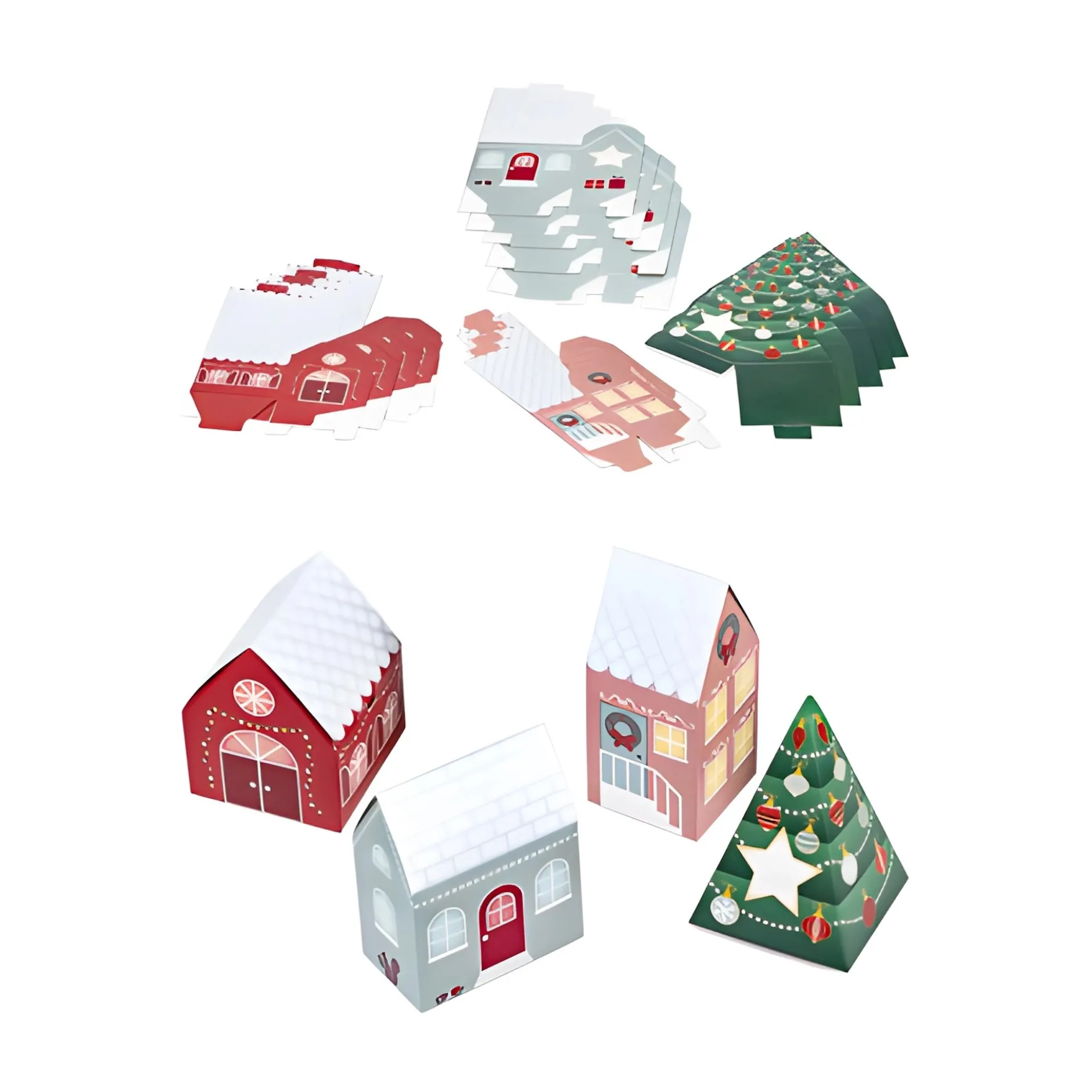 Adventskalender Bastelset 'Weihnachtshaus', 24-teilig