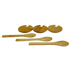Bambusdeckel Ø 67 mm mit Löffel, 3er Set
