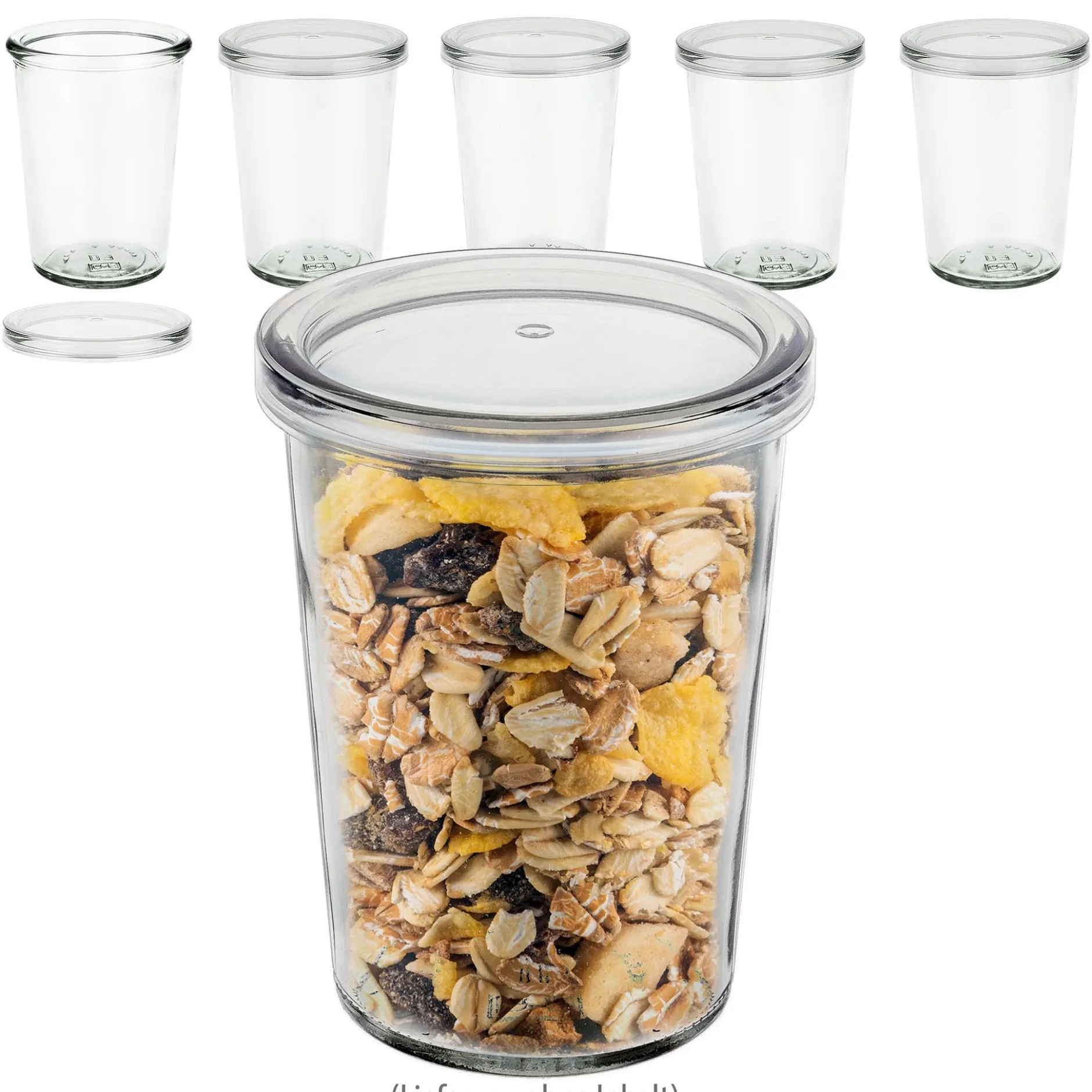 Becherglas 150 ml mit Deckel, 6er Set