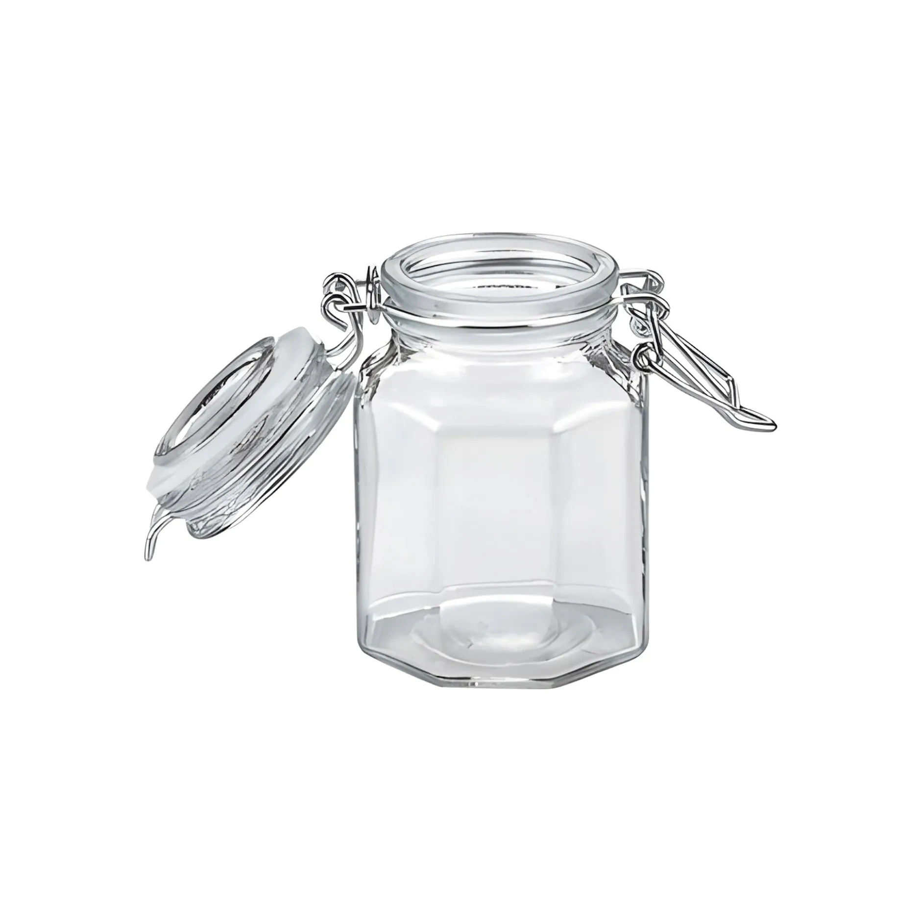 Bügelglas 100 ml achteckig