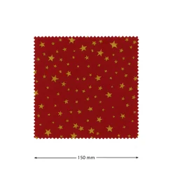 Deckchen 150 mm rot mit goldenen Sternen