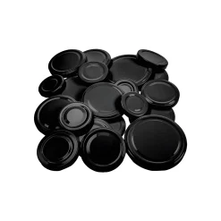 Deckel-Sortiment schwarz past., 21-teilig