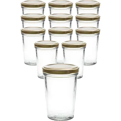 12er Set Becherglas 150 ml TO 66 mit Deckel gold