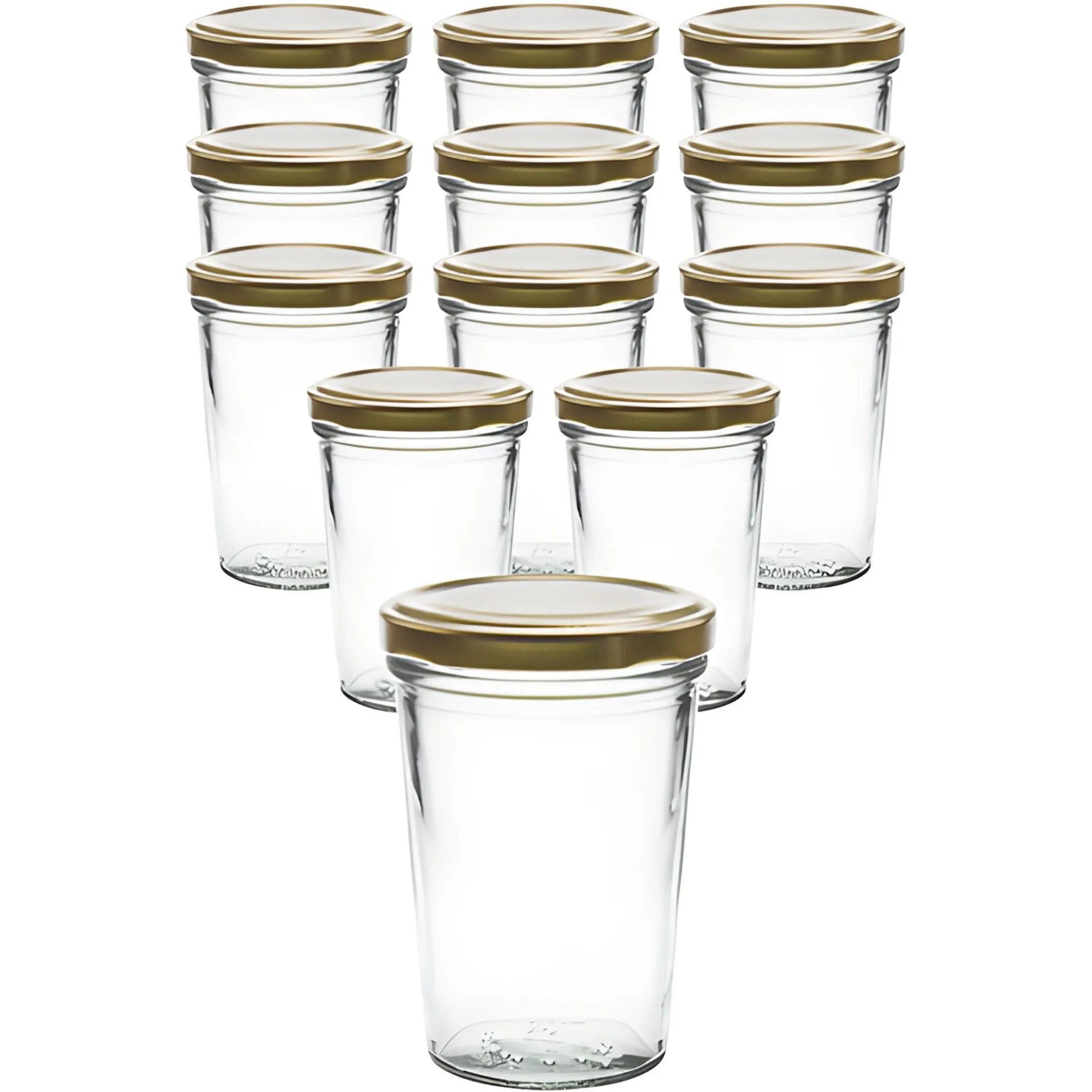 12er Set Becherglas 150 ml TO 66 mit Deckel gold