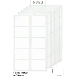 Etiketten 32 x 24 mm, weiß, 60 Stück