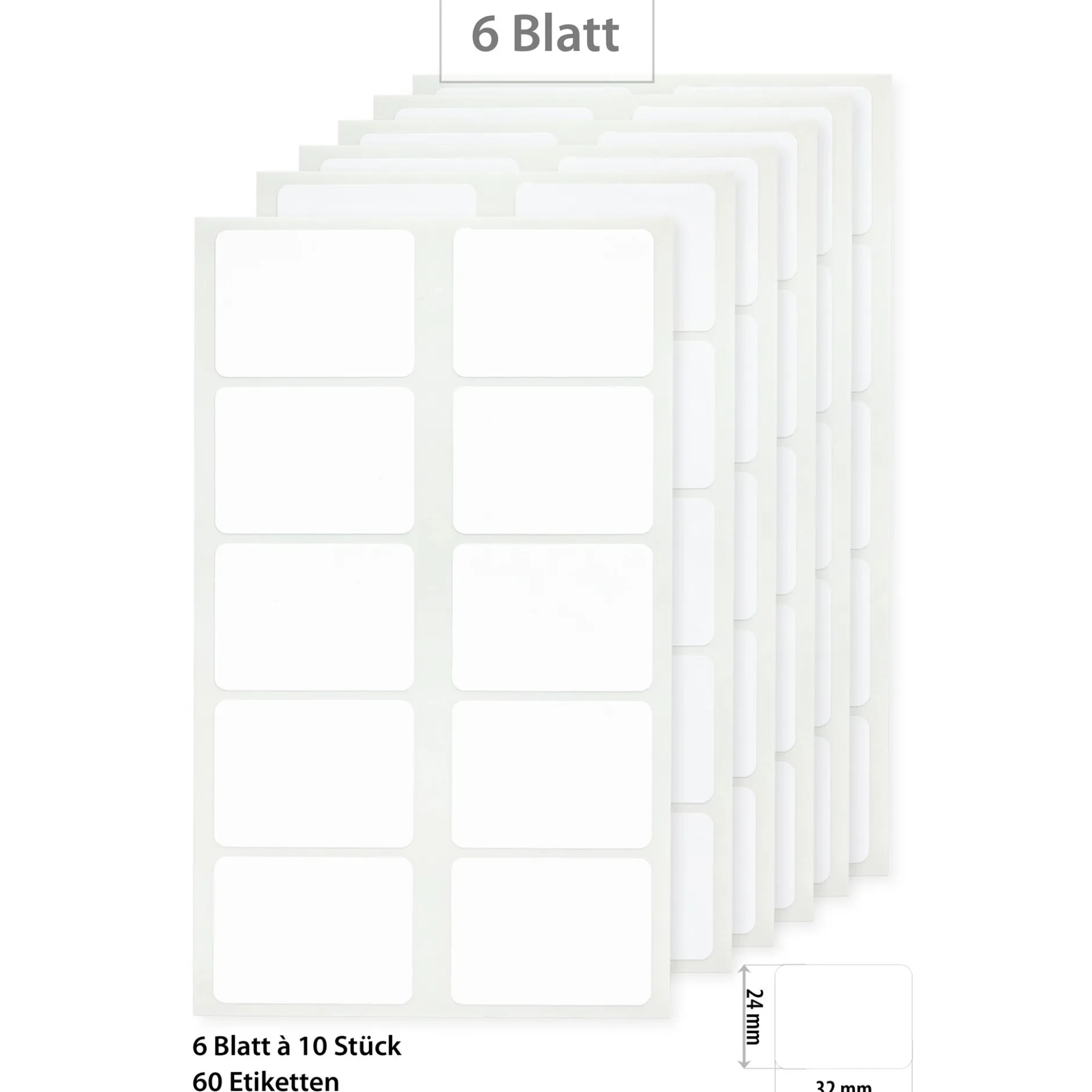 Etiketten 32 x 24 mm, weiß, 60 Stück