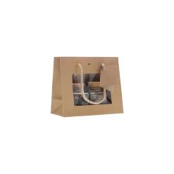 Geschenktüte mit Sichtfenster natron, mittel