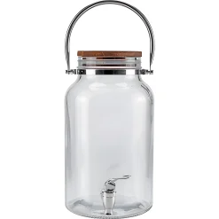 Getränkespender 6 Liter mit Holzdeckel und Henkel