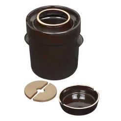 Gärtopf 5 Liter braun mit Beschwerungssteinen