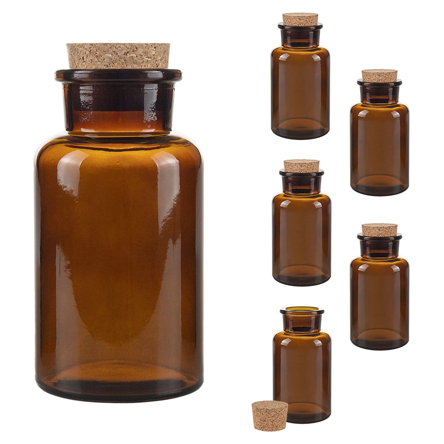 Korkenglas 300 ml braun beschichtet, 6er Set