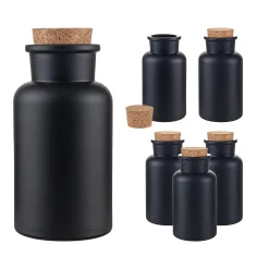 Korkenglas 300 ml schwarz matt beschichtet, 6er Set