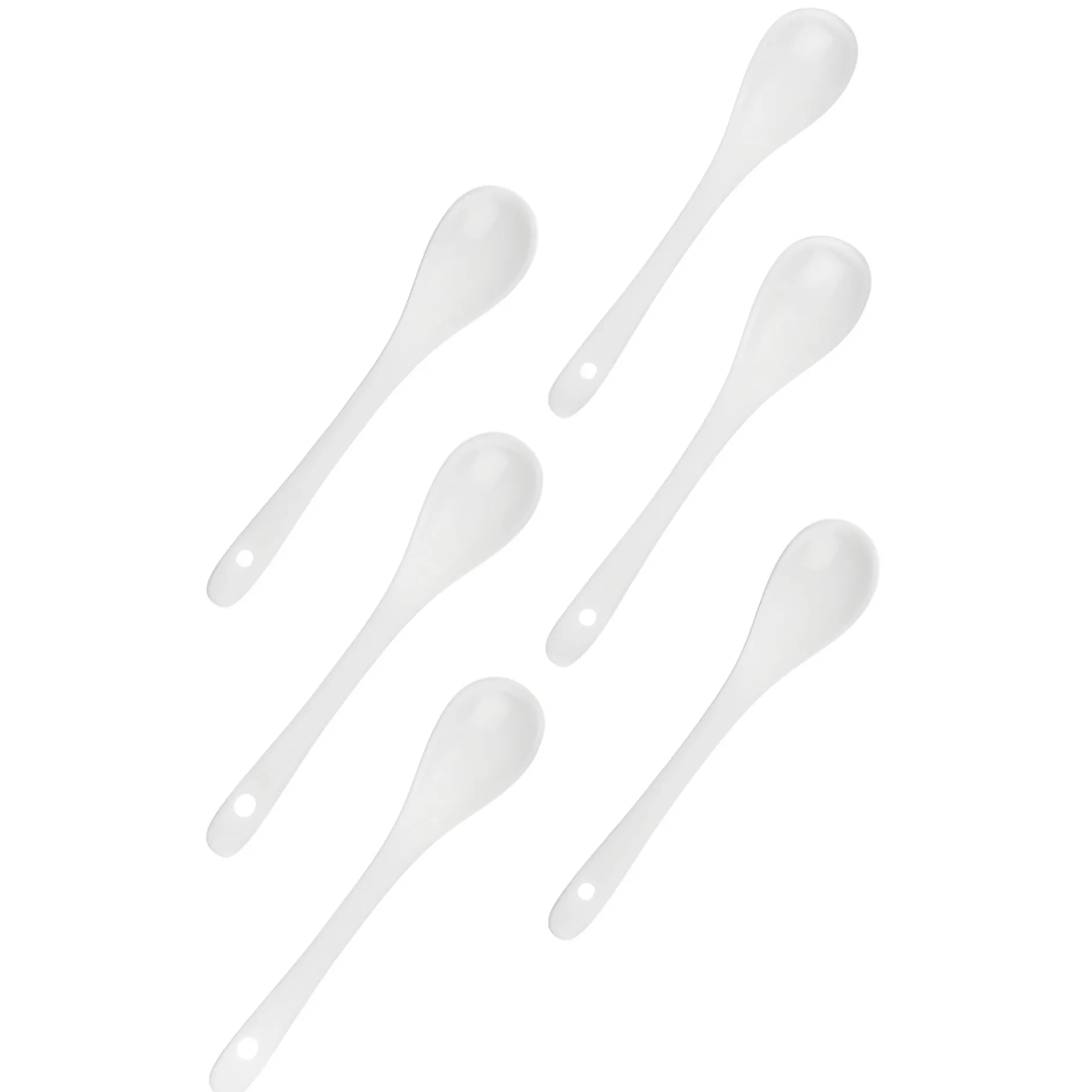 Löffelchen Porzellan 12,5 cm weiß, 6er Pack