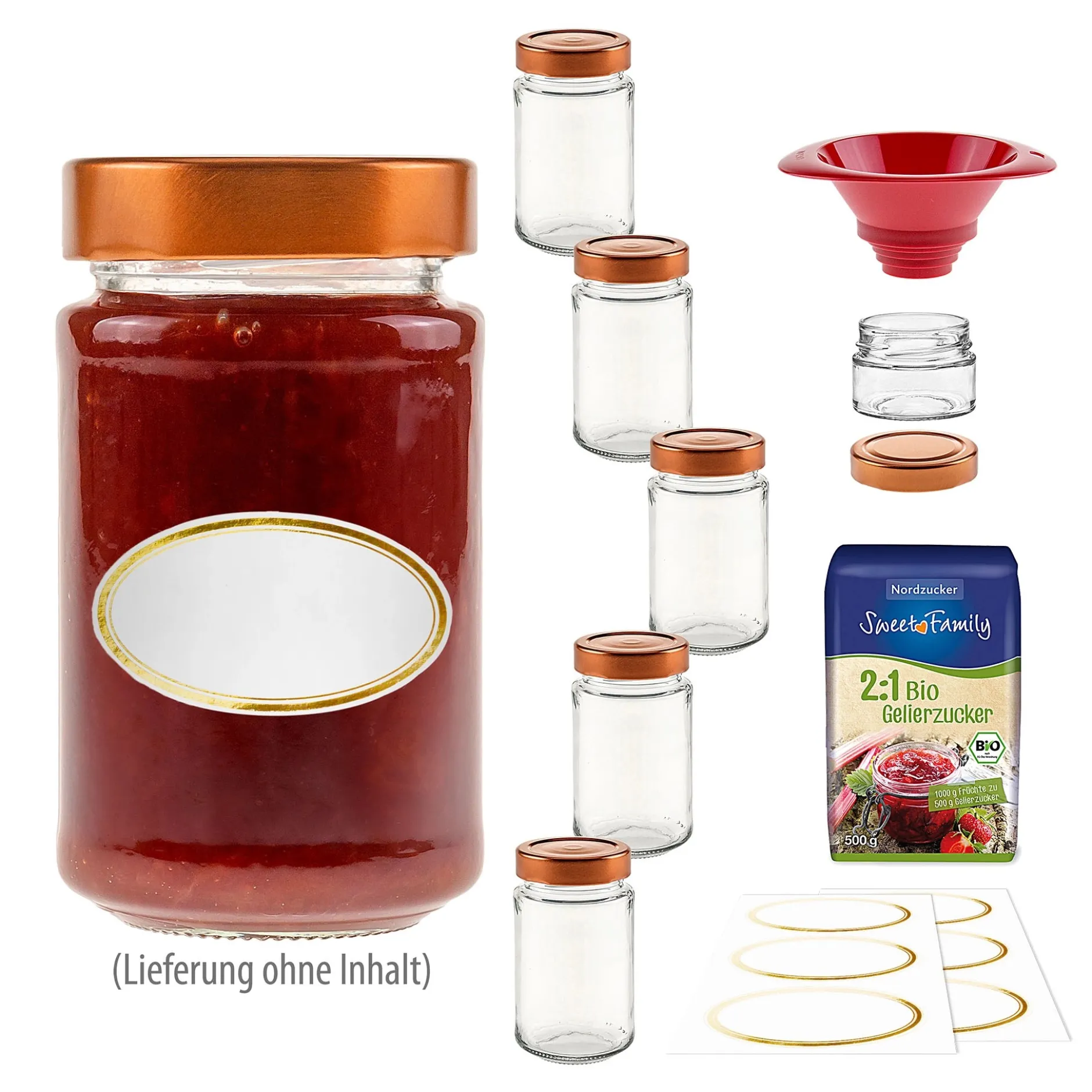 Marmeladengläser Deep kupfer, 6er Einsteiger-Set