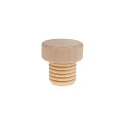 PE-Stopfen 22 mm gerillt mit Holzscheibe Ø 33 mm