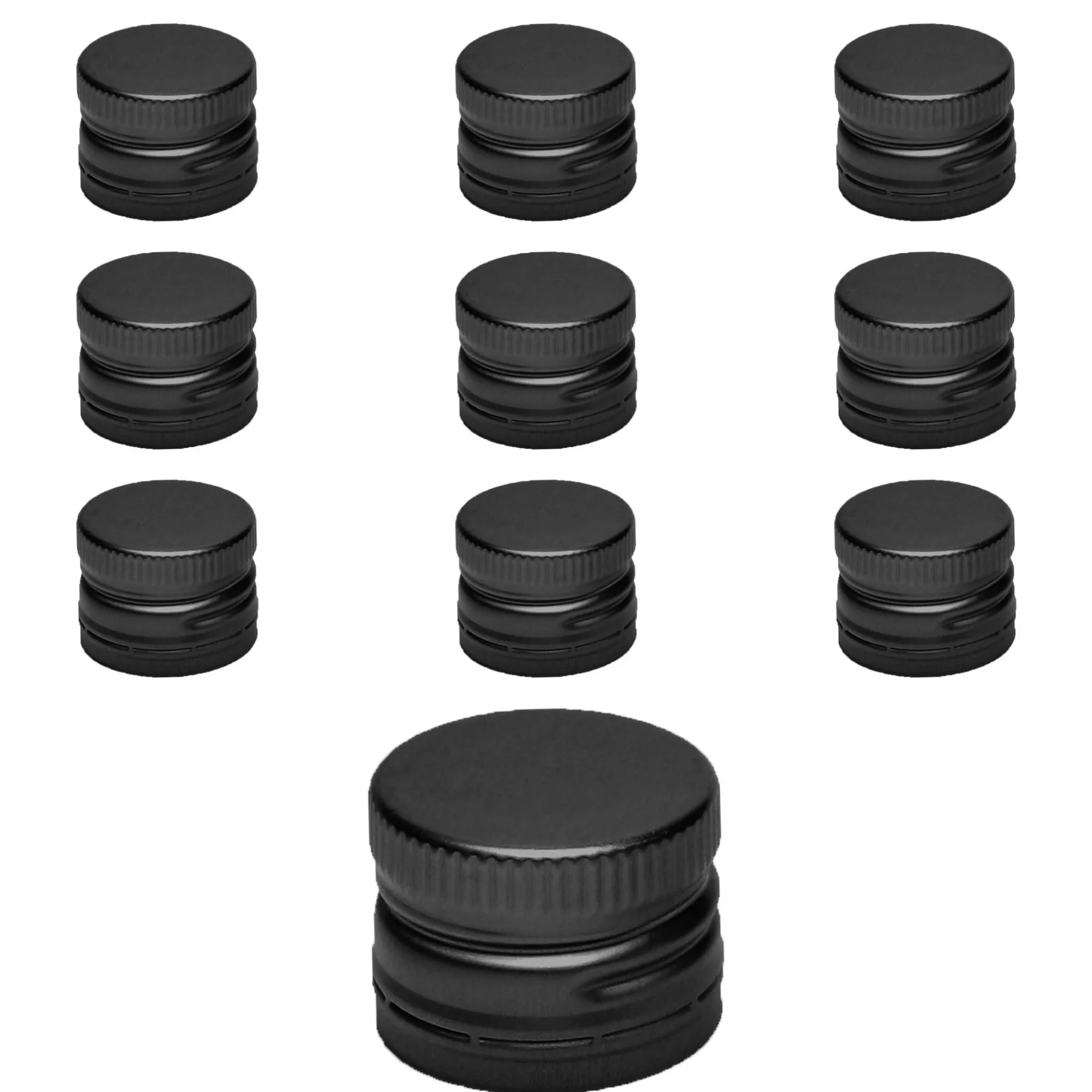 PP 31,5 schwarz Aluminium mit Originalitätsring, 10 Stück
