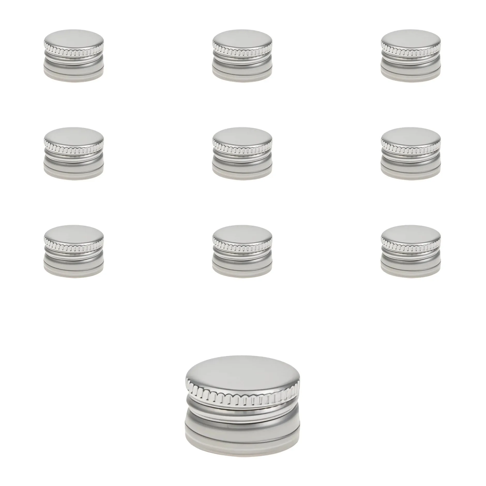 PP 18 silber Aluminium ohne Rollrand, 10 Stück