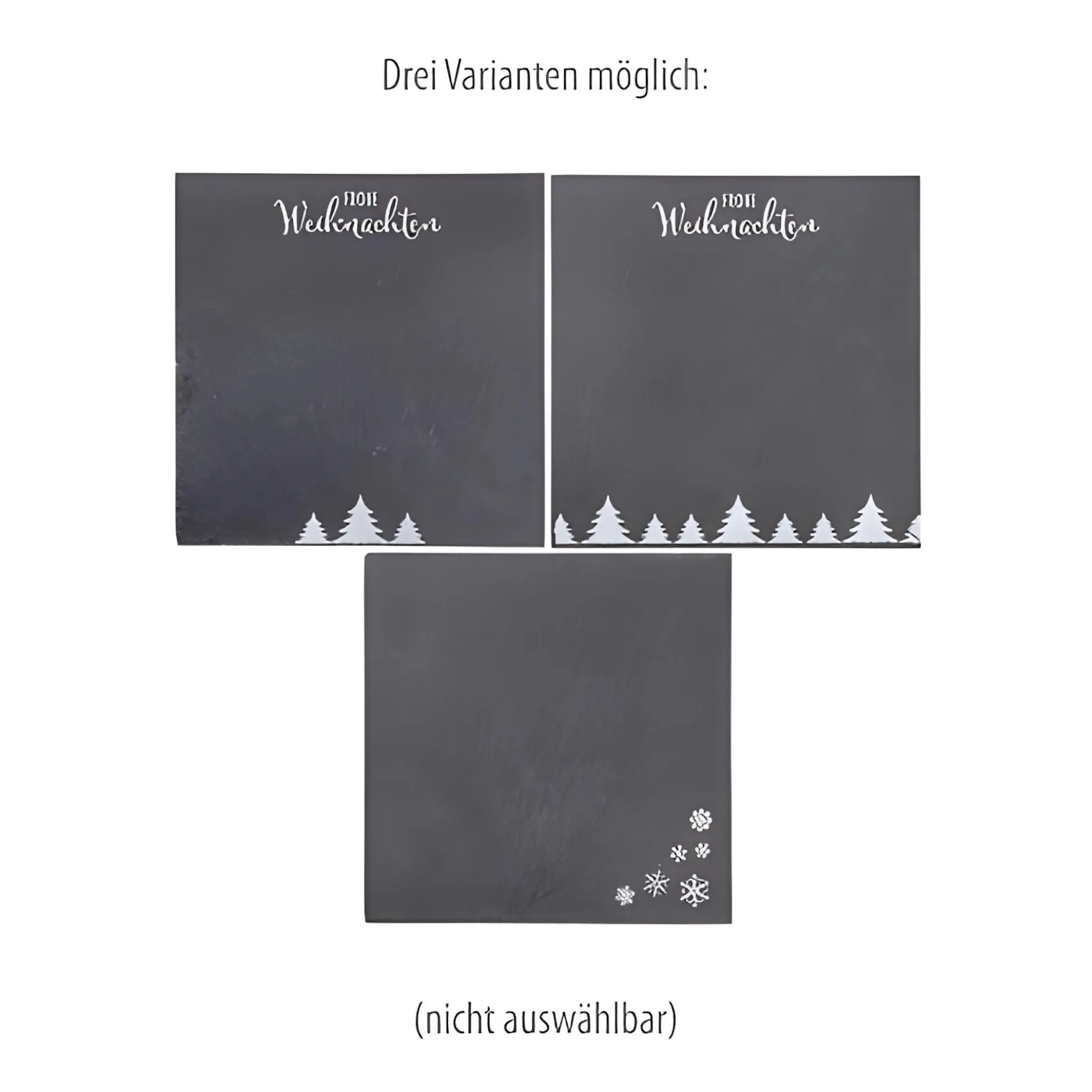 Servierplatte 'Weihnachten' aus Schiefer, 20 x 20 cm