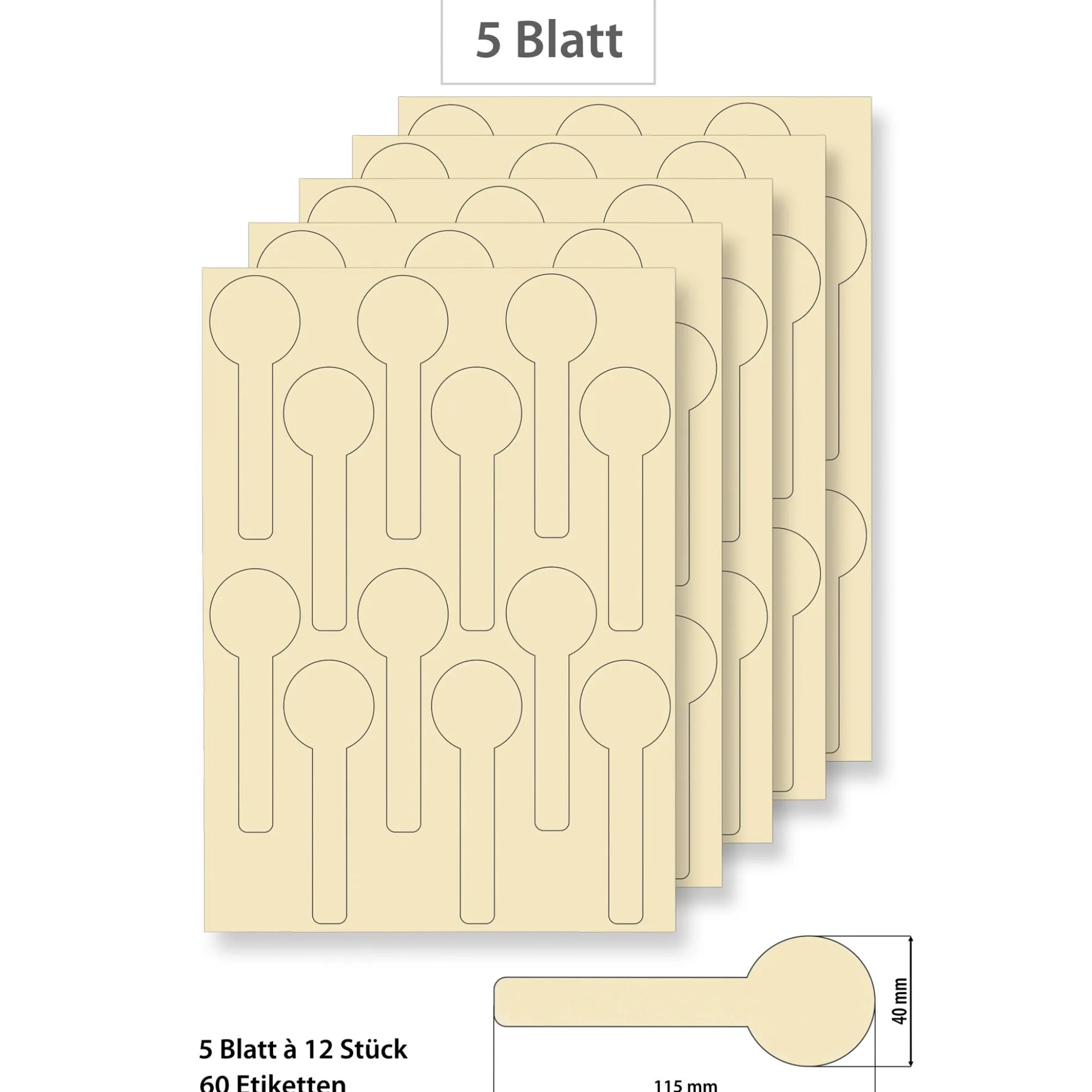 Steffis Siegeletiketten creme - 5 Blatt A4