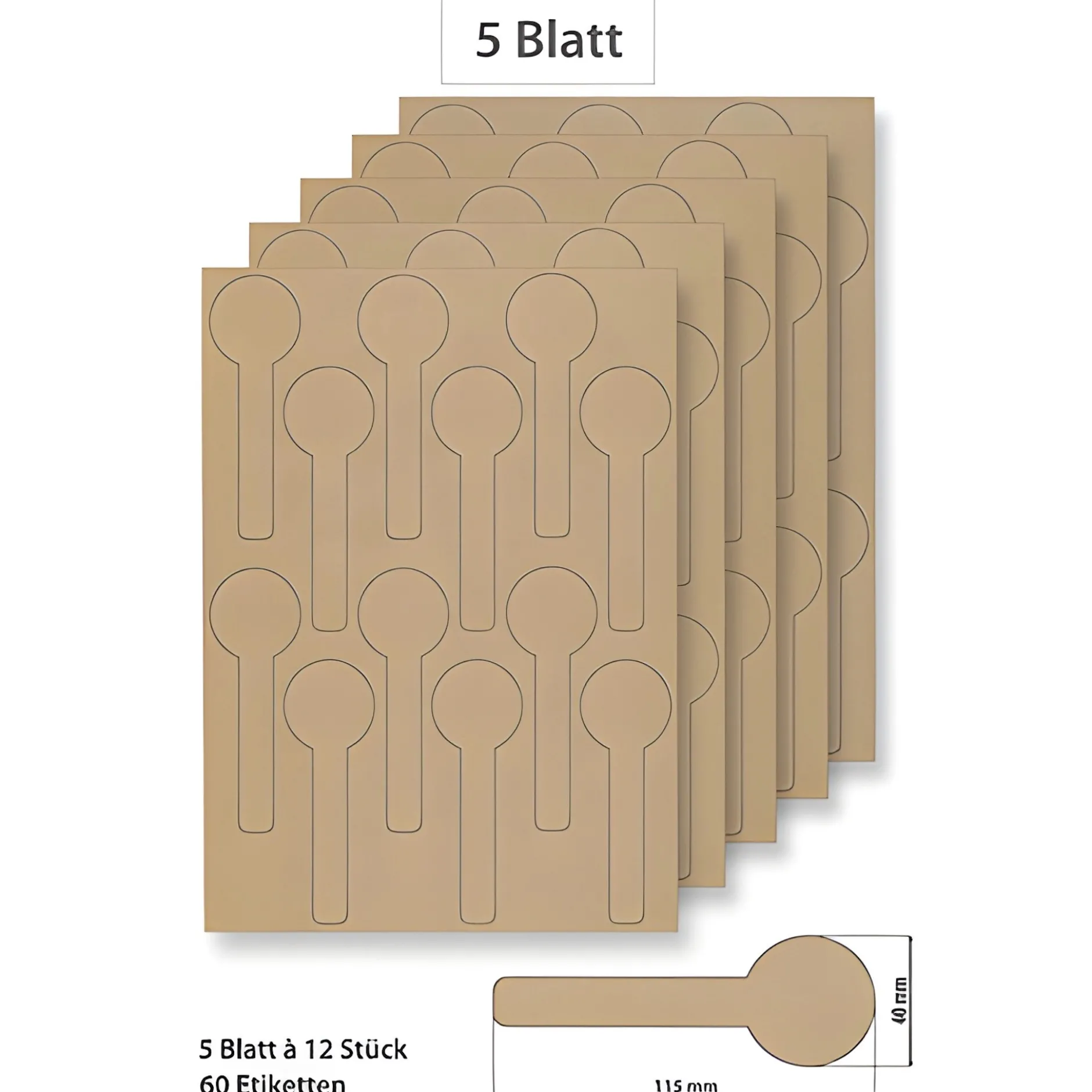 Steffis Siegeletiketten natur - 5 Blatt A4