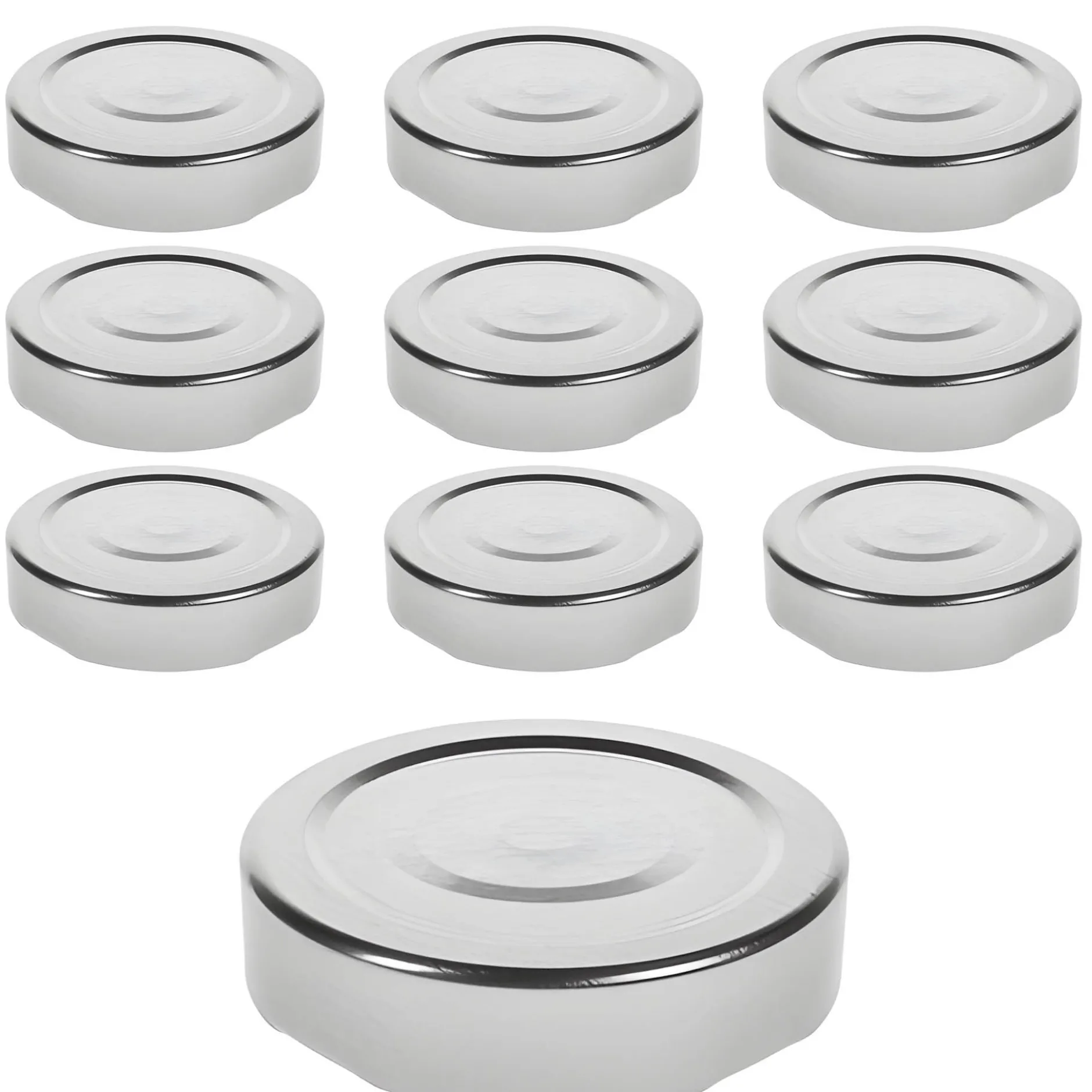 TO 58 Deep silber past. mit Button, 10 Stück