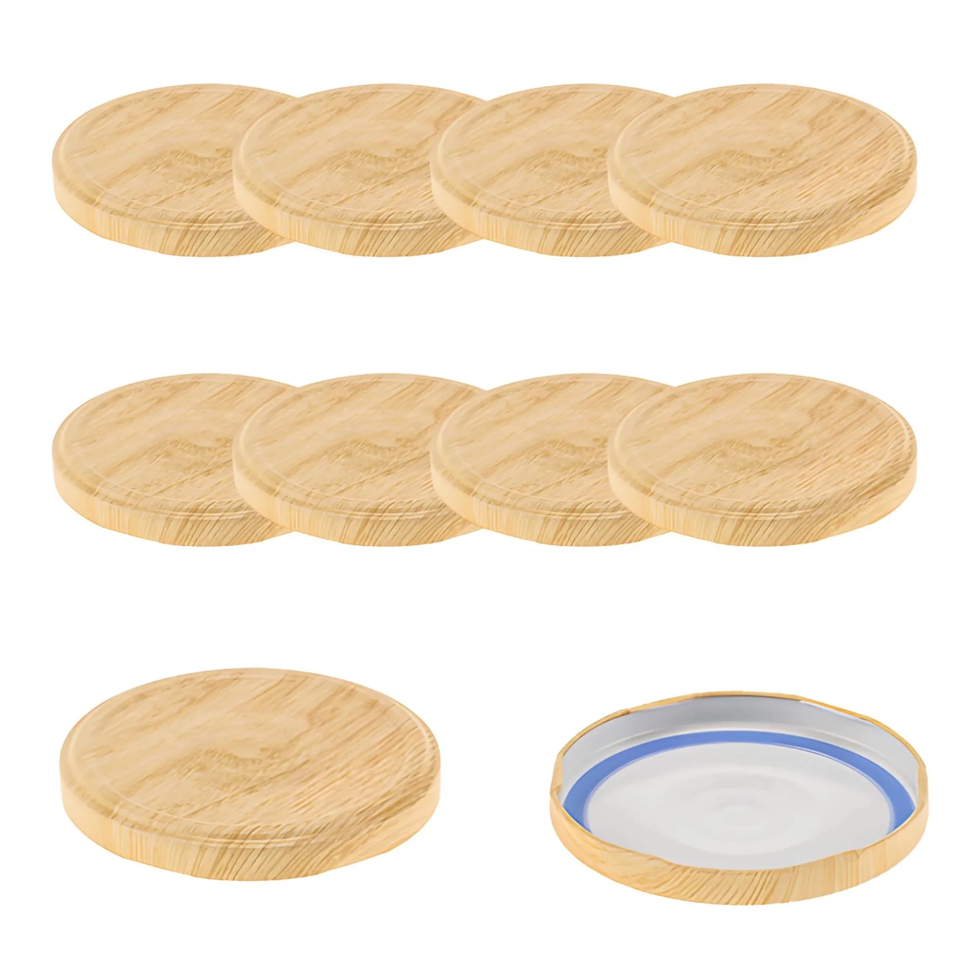 TO 70 Holzdekor matt past. mit Button BLUESEAL, 10 Stück