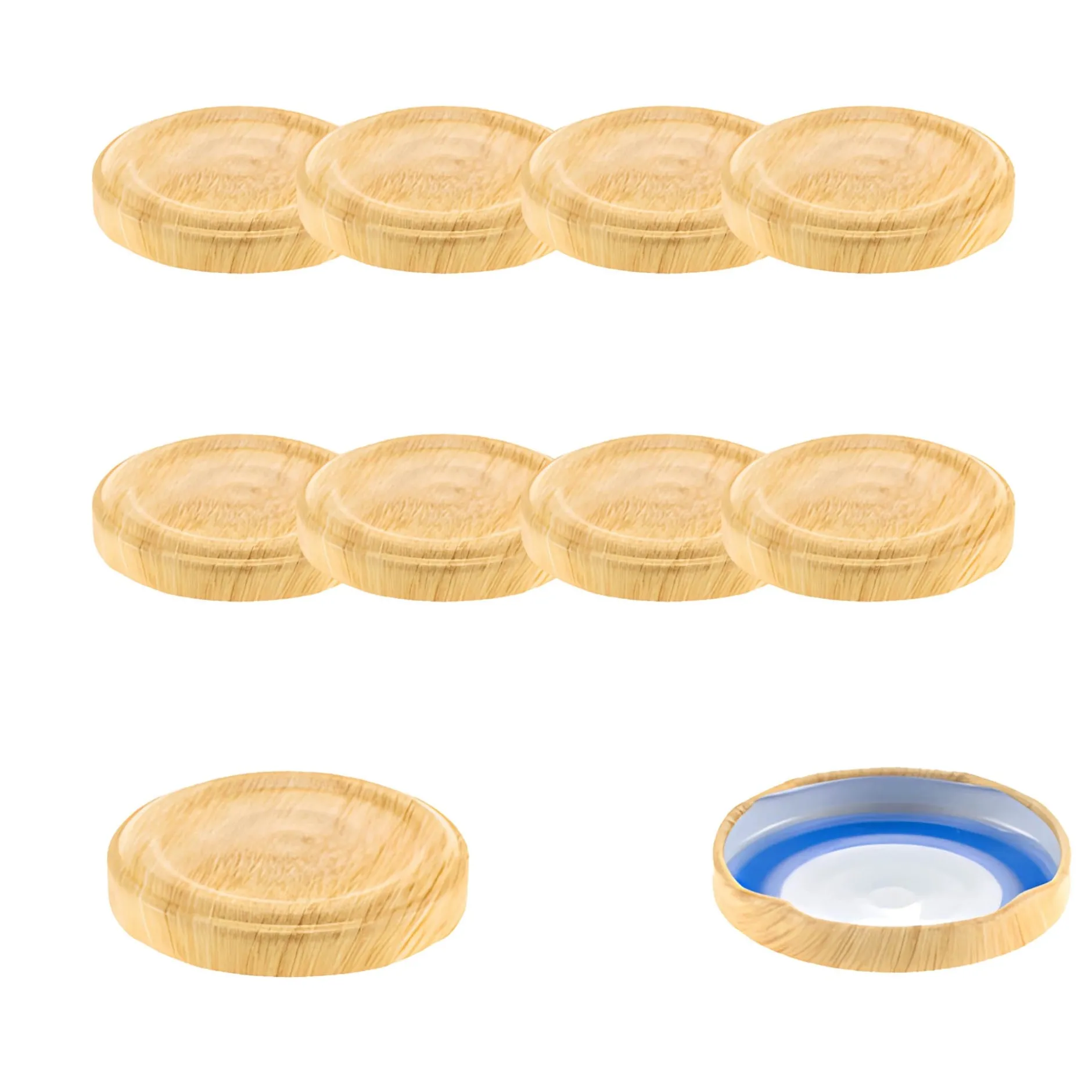TO 48 Holzdekor matt past. mit Button BLUESEAL, 10 Stück