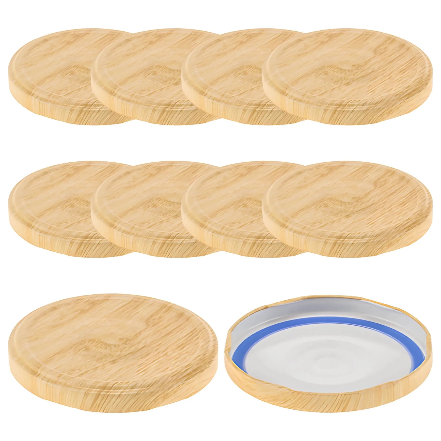 TO 82 Holzdekor matt past. mit Button BLUESEAL, 10 Stück