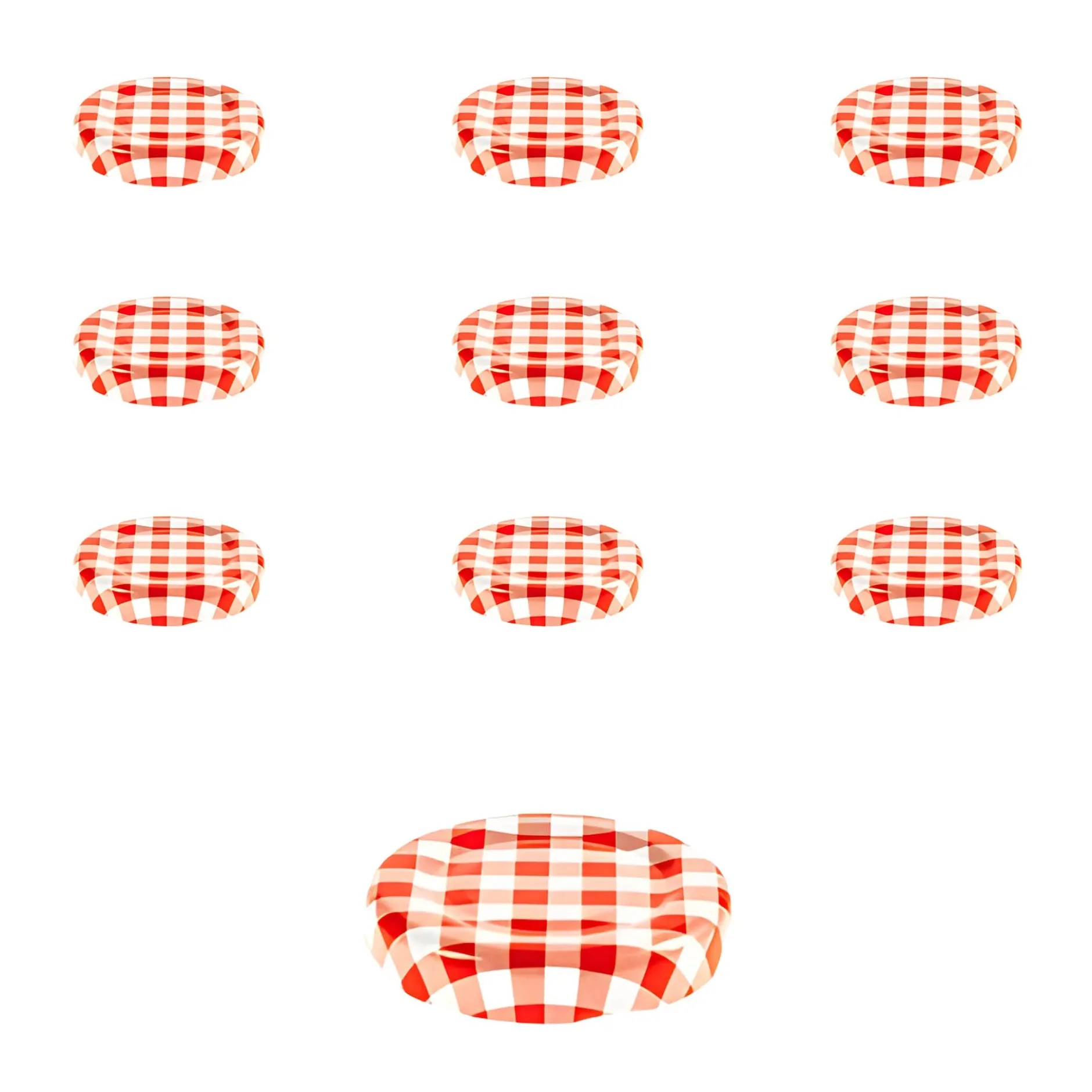 TO 43 kariert rot/weiß past., 10 Stück