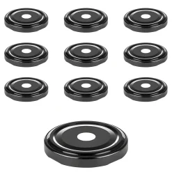 TO 58 Trinkhalmdeckel schwarz, Loch Ø 13 mm, 10 Stück