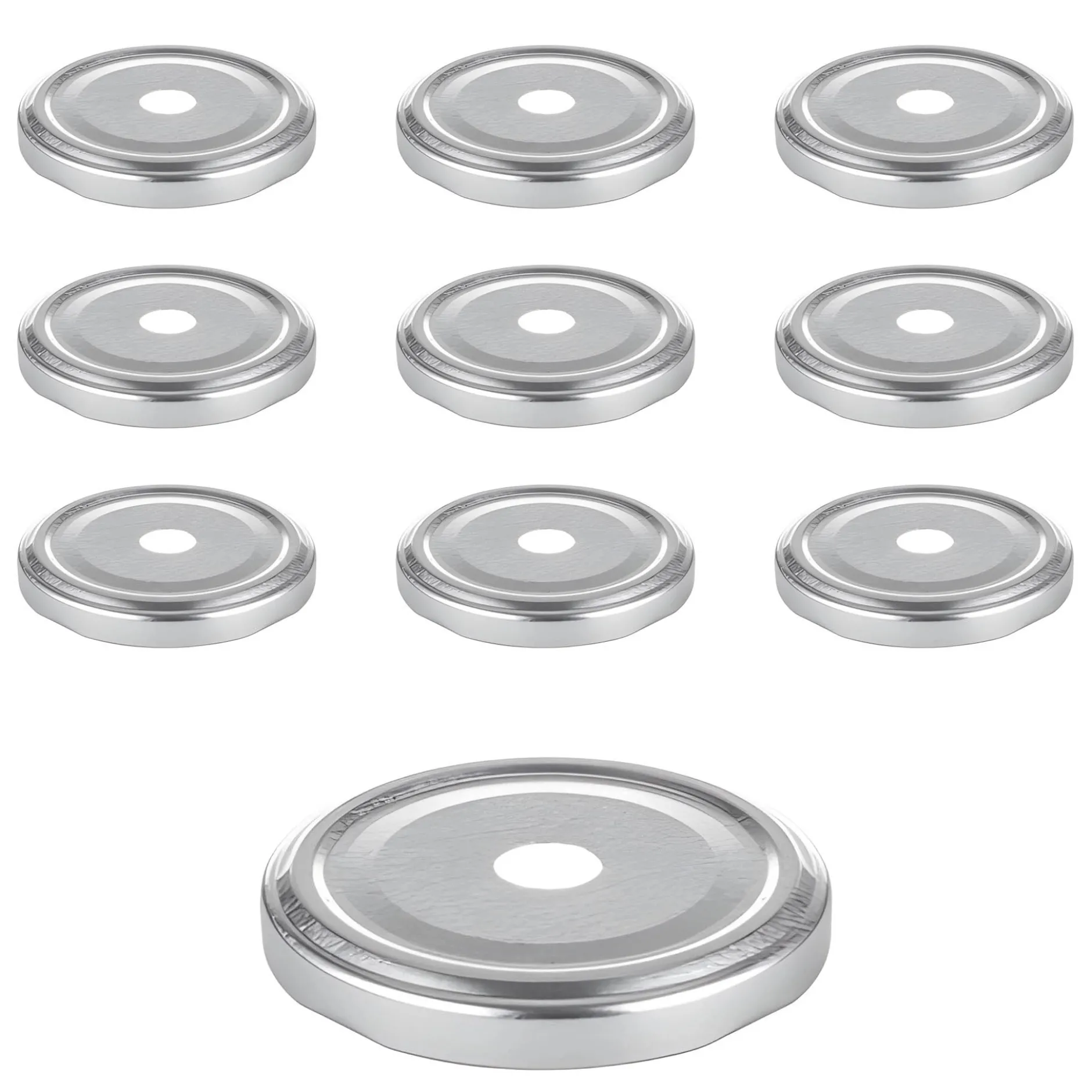 TO 66 Trinkhalmdeckel silber, Loch Ø 13 mm, 10 Stück