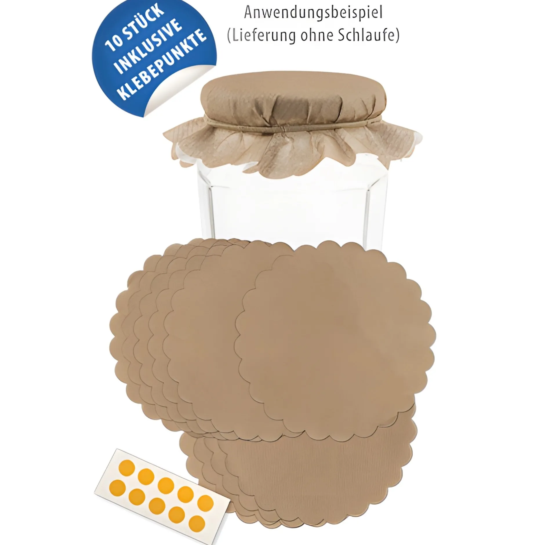 Vliesdeckchen Ø 135 mm natur, 10 Stück