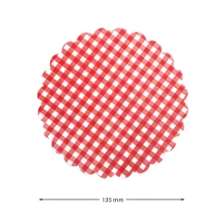 Vliesdeckchen Ø 135 mm rot kariert, 10 Stück