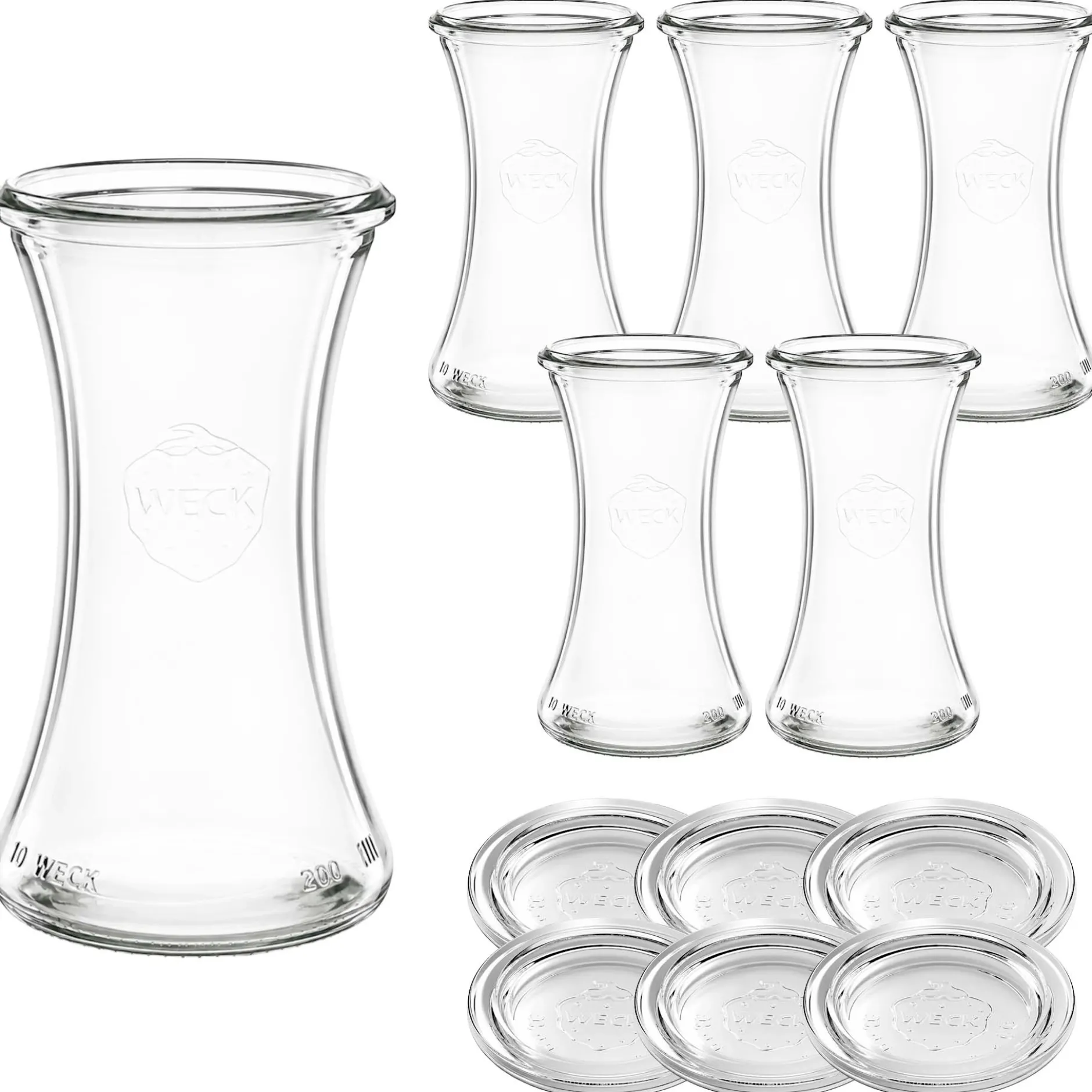 WECK-Delikatessenglas 200 ml mit Glasdeckel, 6 Stück