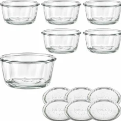 WECK-Gugelhupfglas 450 ml mit Glasdeckel, 6 Stück