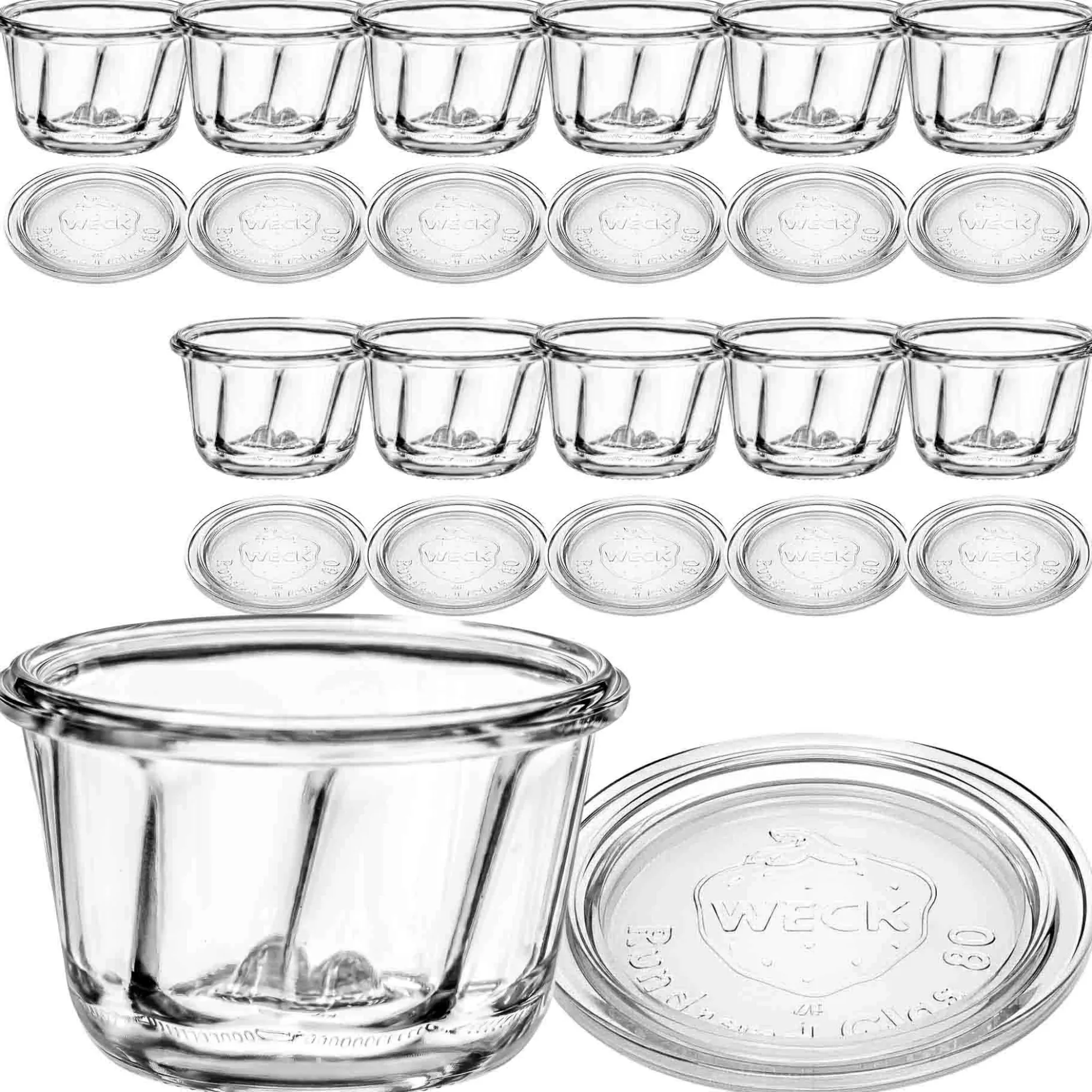 WECK-Gugelhupfglas 165 ml mit Glasdeckel, 12 Stück