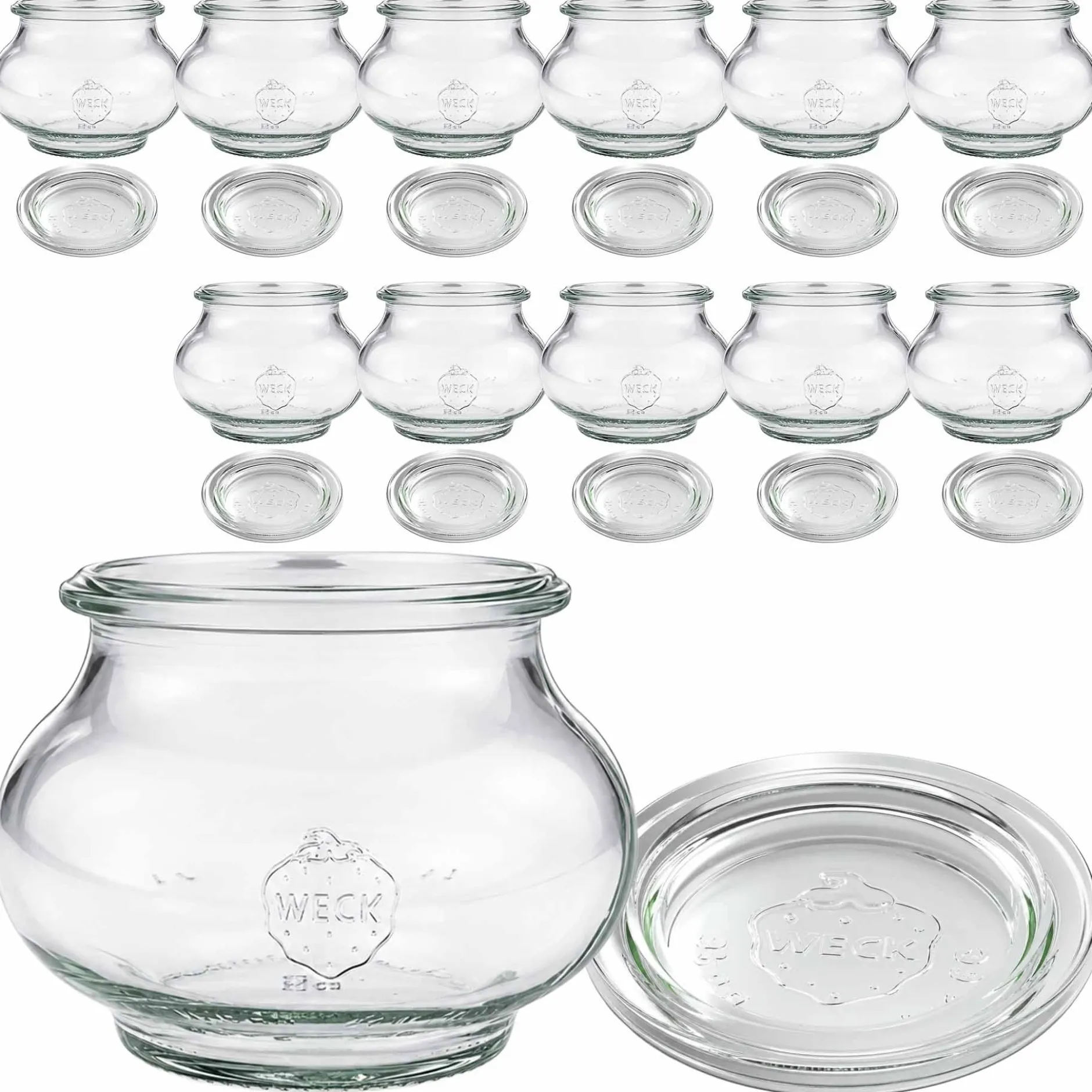 WECK-Schmuckglas 220 ml mit Glasdeckel, 12 Stück