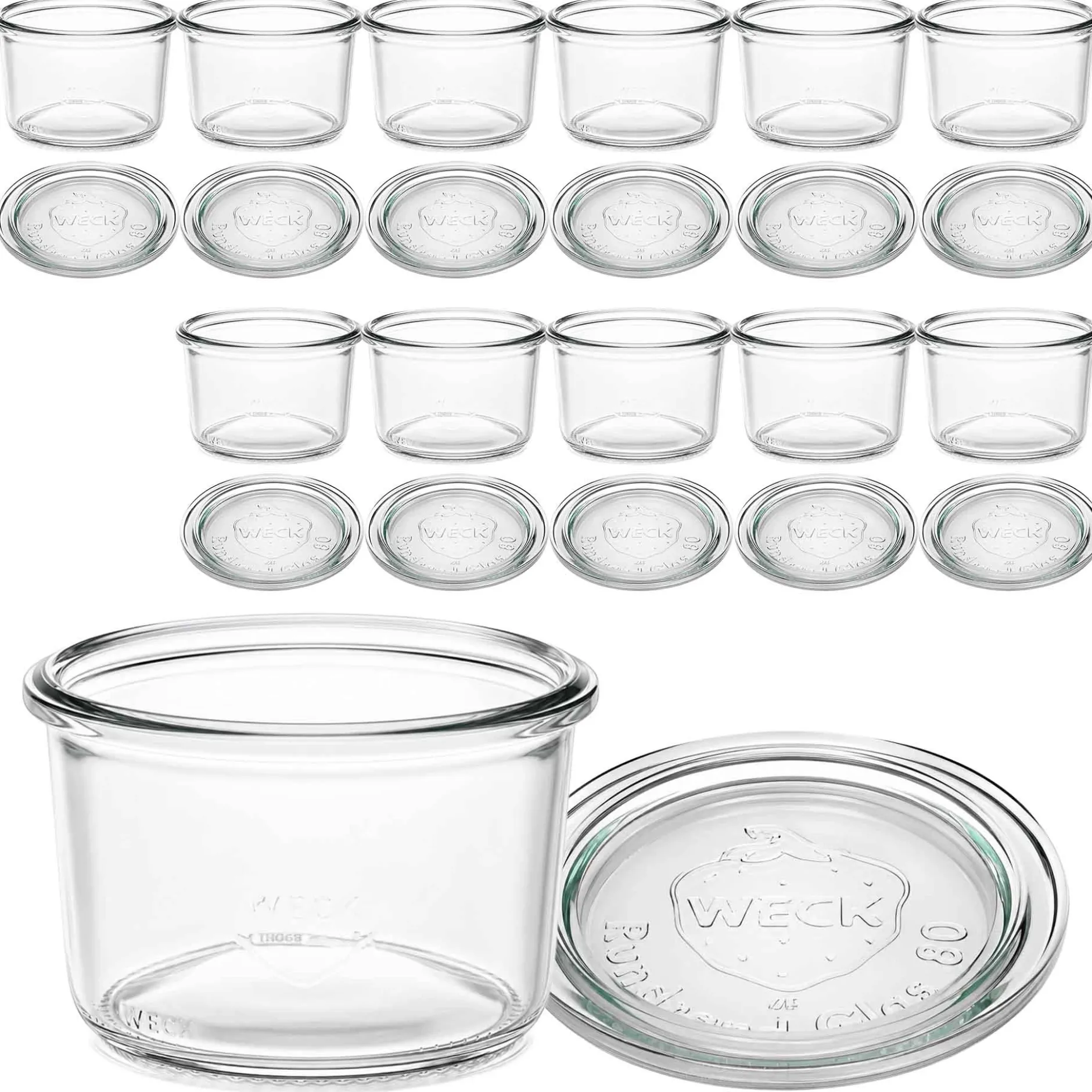 WECK-Sturzglas 200 ml mit Glasdeckel, 12 Stück
