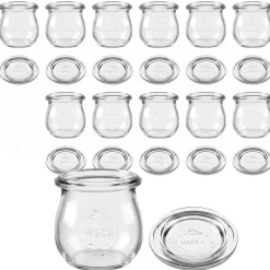 WECK-Tulpenglas 75 ml mit Glasdeckel, 12 Stück