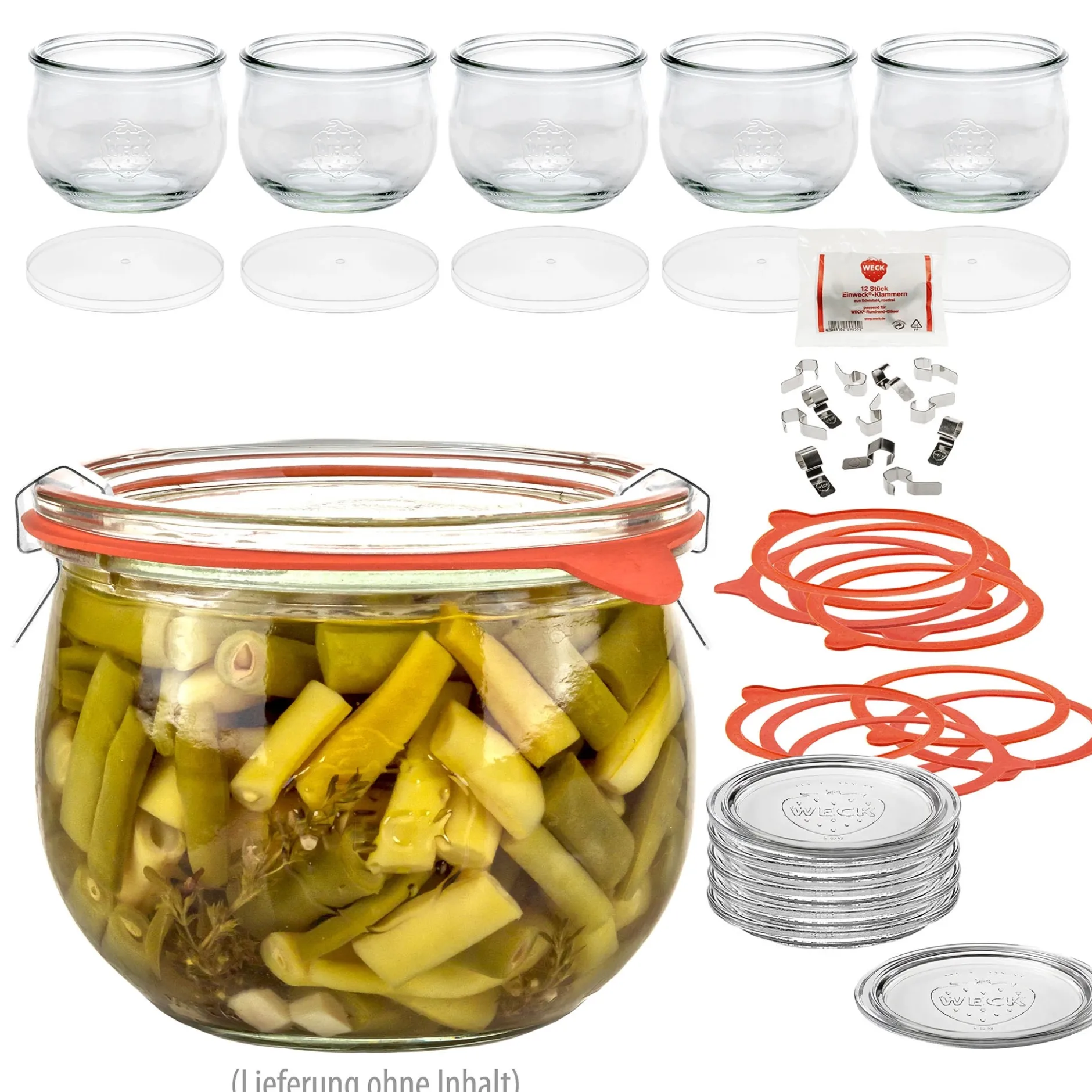 WECK-Tulpenglas 580 ml mit Klarsichtdeckel, 6er Set