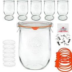 WECK-Tulpenglas 1062 ml mit Klarsichtdeckel, 6er Set