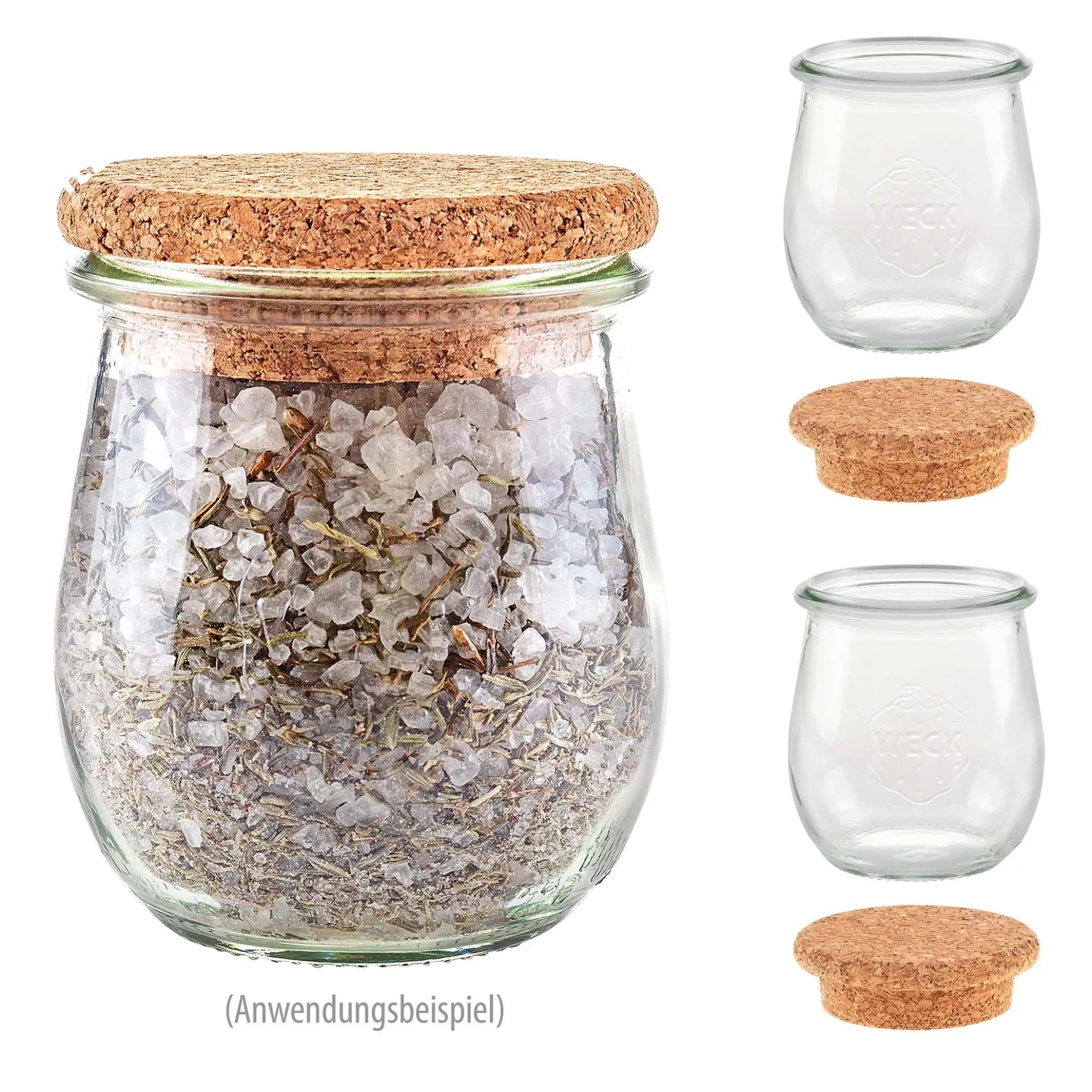 WECK-Tulpenglas 220 ml mit Pilzkorken, 3er Set