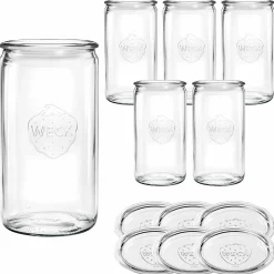 WECK-Zylinderglas 1590 ml mit Glasdeckel, 6 Stück