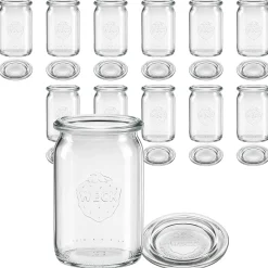WECK-Zylinderglas 145 ml mit Glasdeckel, 12 Stück