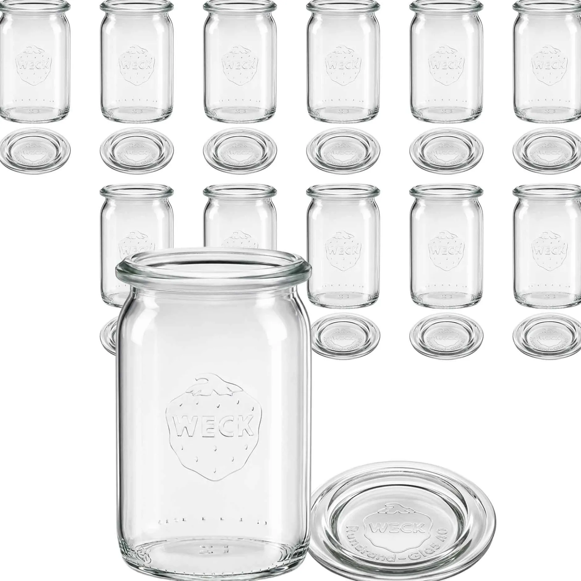 WECK-Zylinderglas 145 ml mit Glasdeckel, 12 Stück
