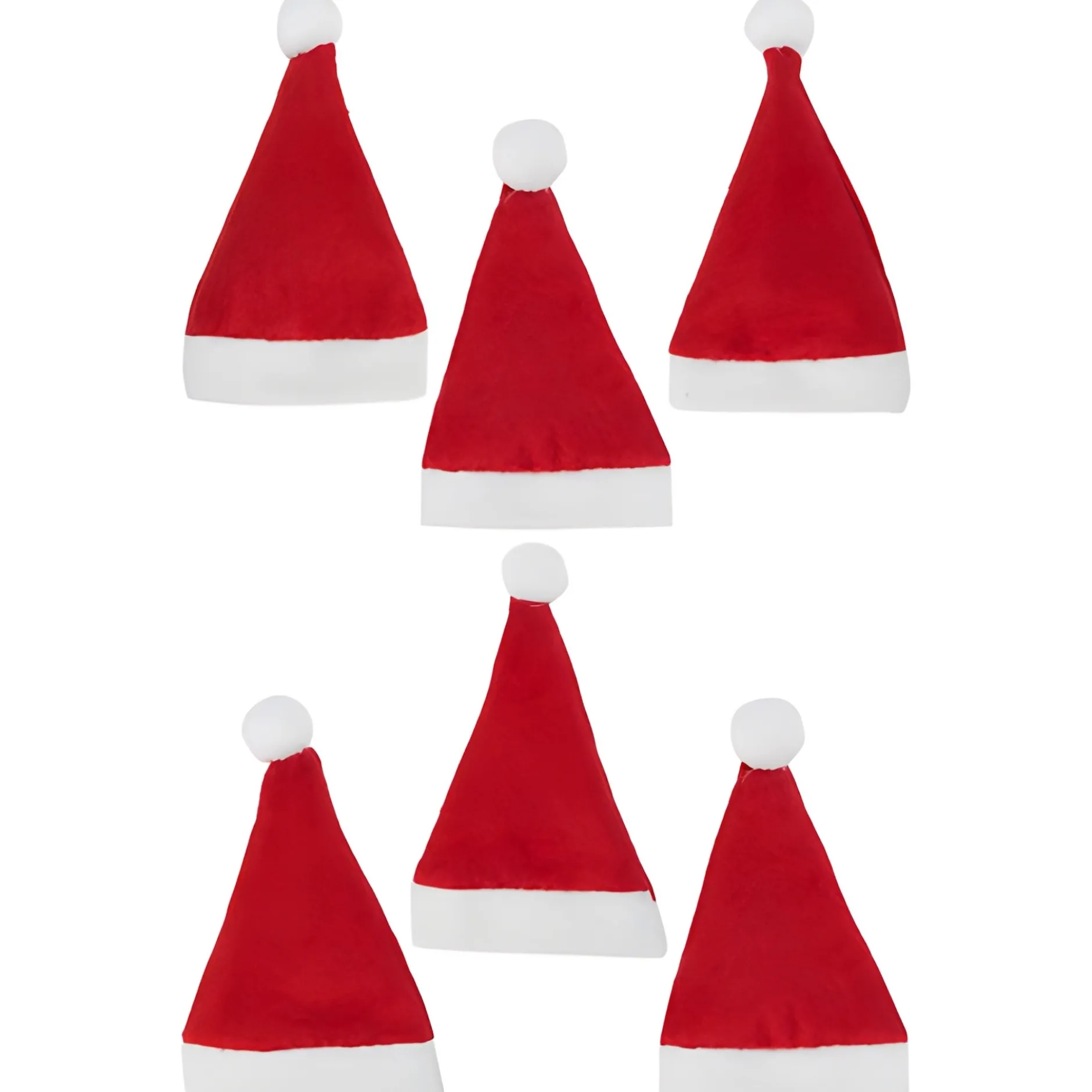 Weihnachtsmütze mittel, Filz, 6 Stück