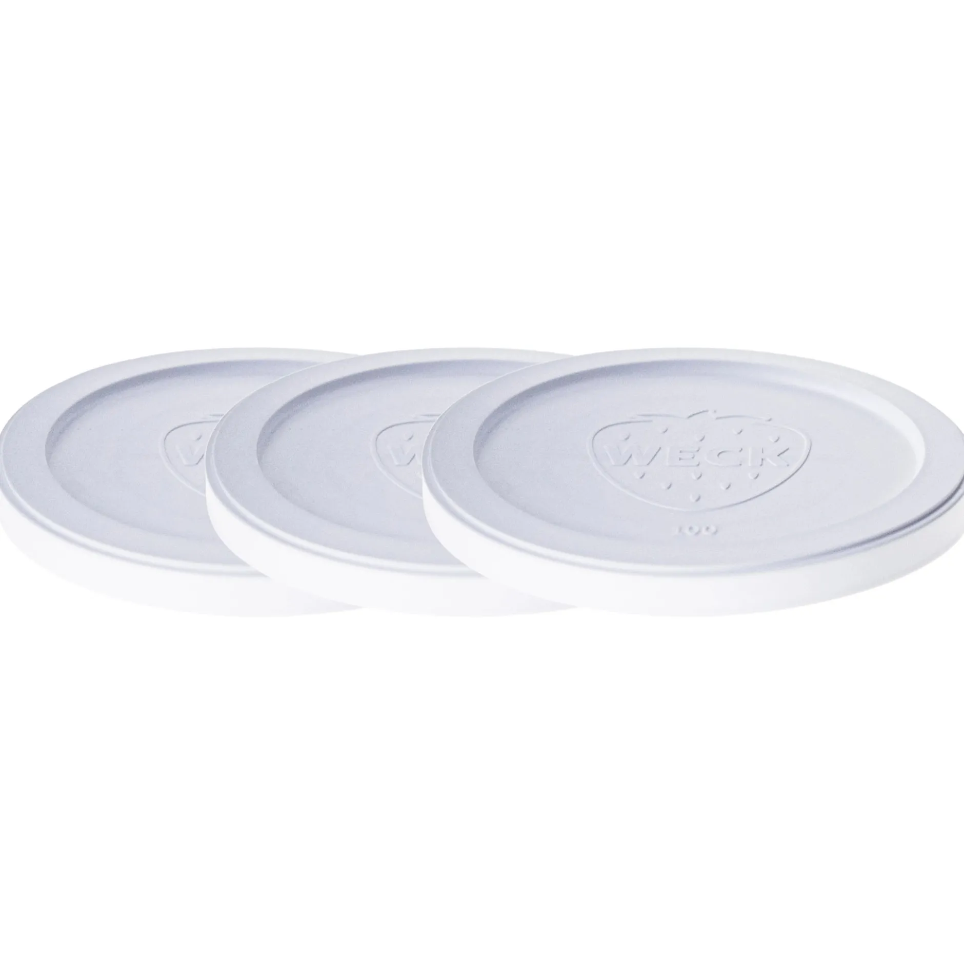 3 x WECK-Frischhaltedeckel weiß RR 100