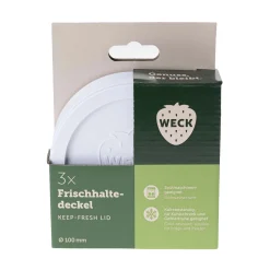 3 x WECK-Frischhaltedeckel weiß RR 100
