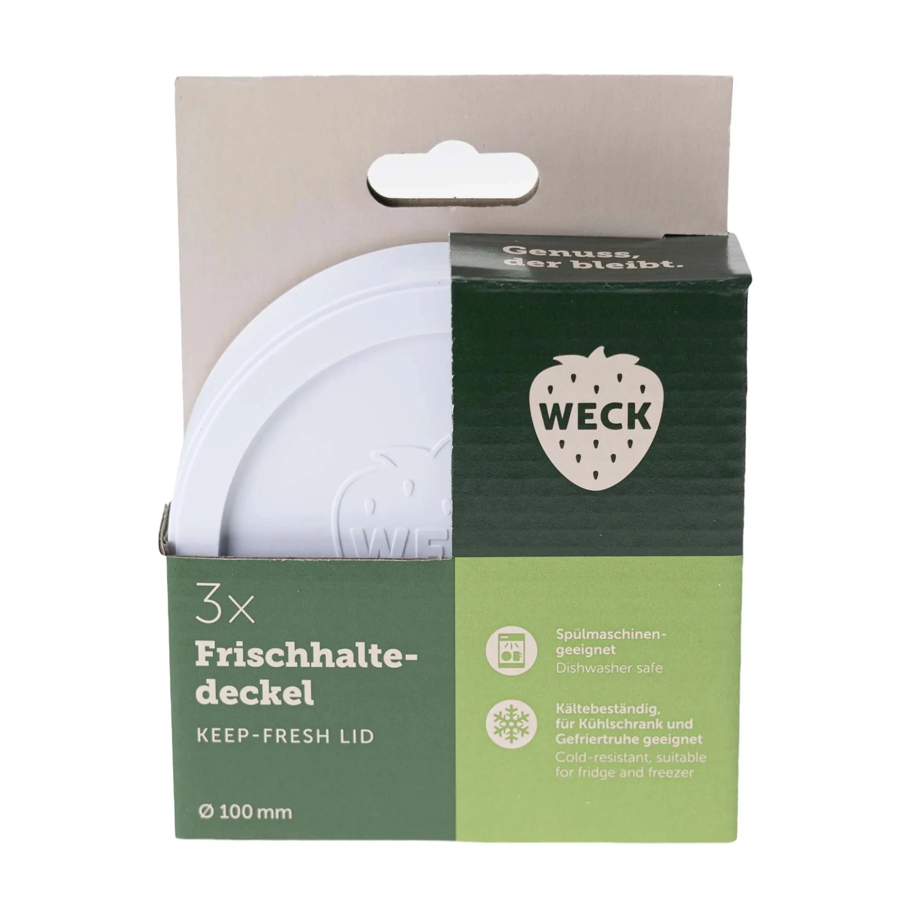 3 x WECK-Frischhaltedeckel weiß RR 100