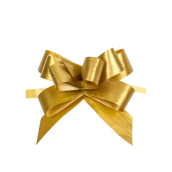 Ziehschleife Paperlook metallic ca. 50 mm, gold, 10 Stück